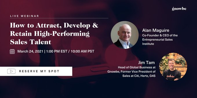 Attract, Develop & Retain High-Performing Sales Talent: Live Webinar March 24th